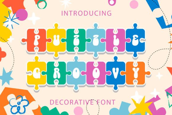 Puzzle Groovy: A Playful Display Font for Kids' Campaigns