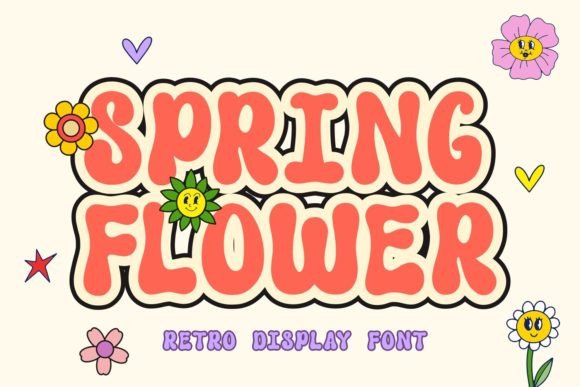Spring Flower Font for Web Design